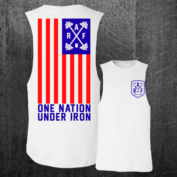 Limited Edition "ONE NATION UNDER IRON" Custom Cut Muscle Tee