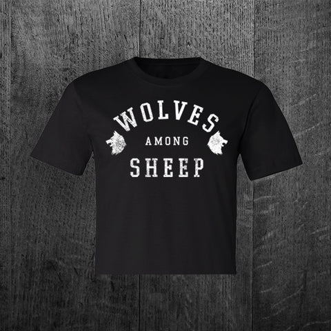 "WOLVES AMONG SHEEP" Women's Custom Cut Crop Tee